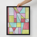 Watercolor Geometric Stained Glass Framed Canvas