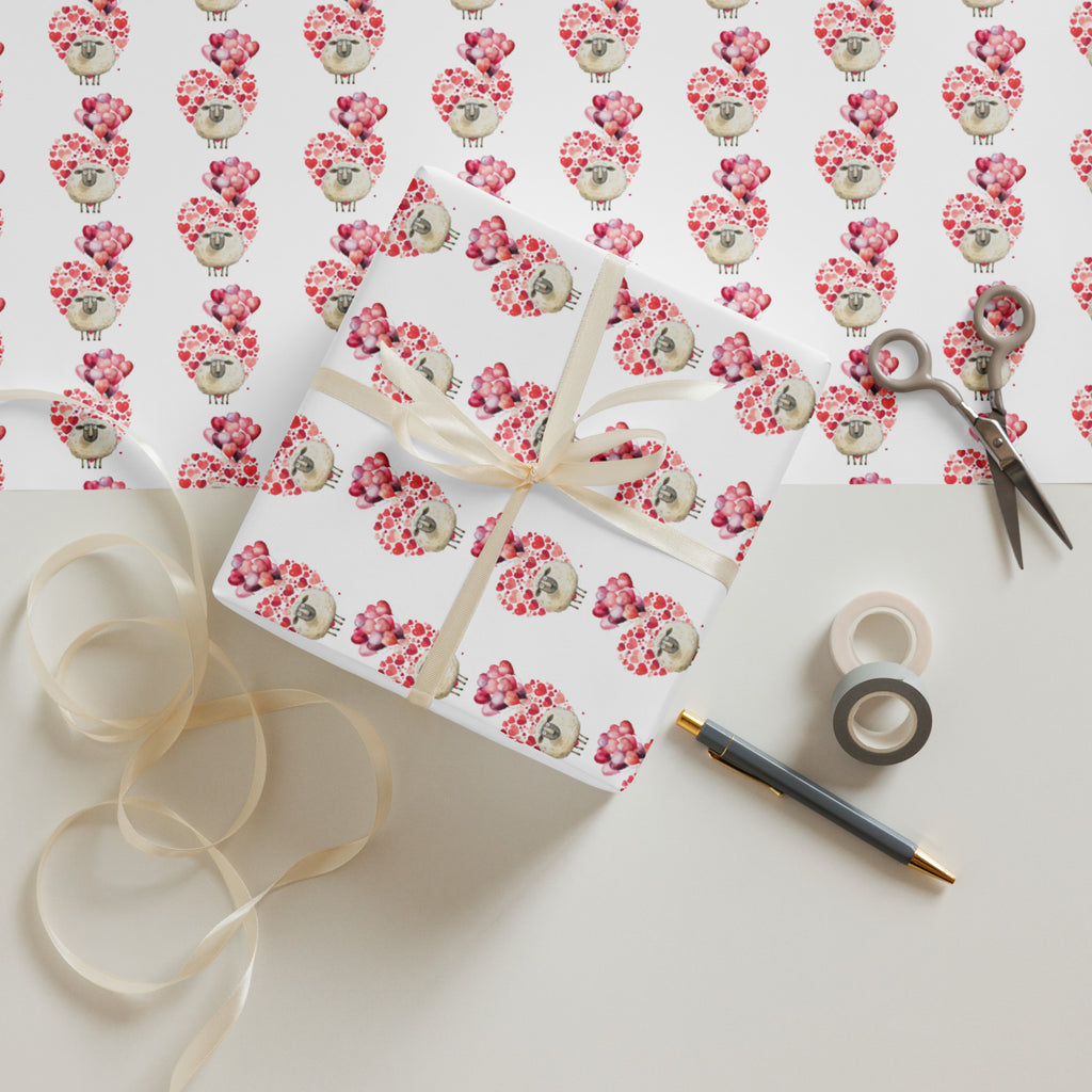 Sheep with Balloons Wrapping Paper Sheets