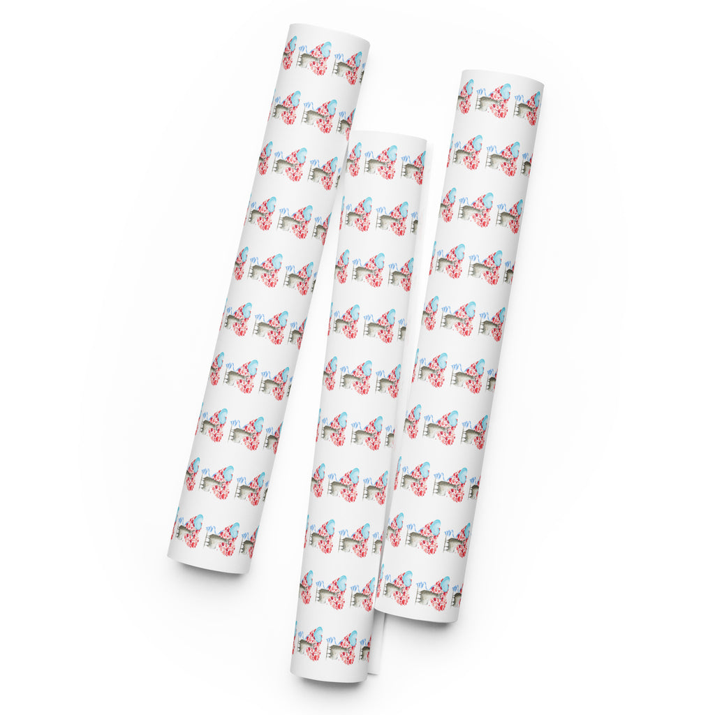 Llama with Hearts Wrapping Paper Sheets