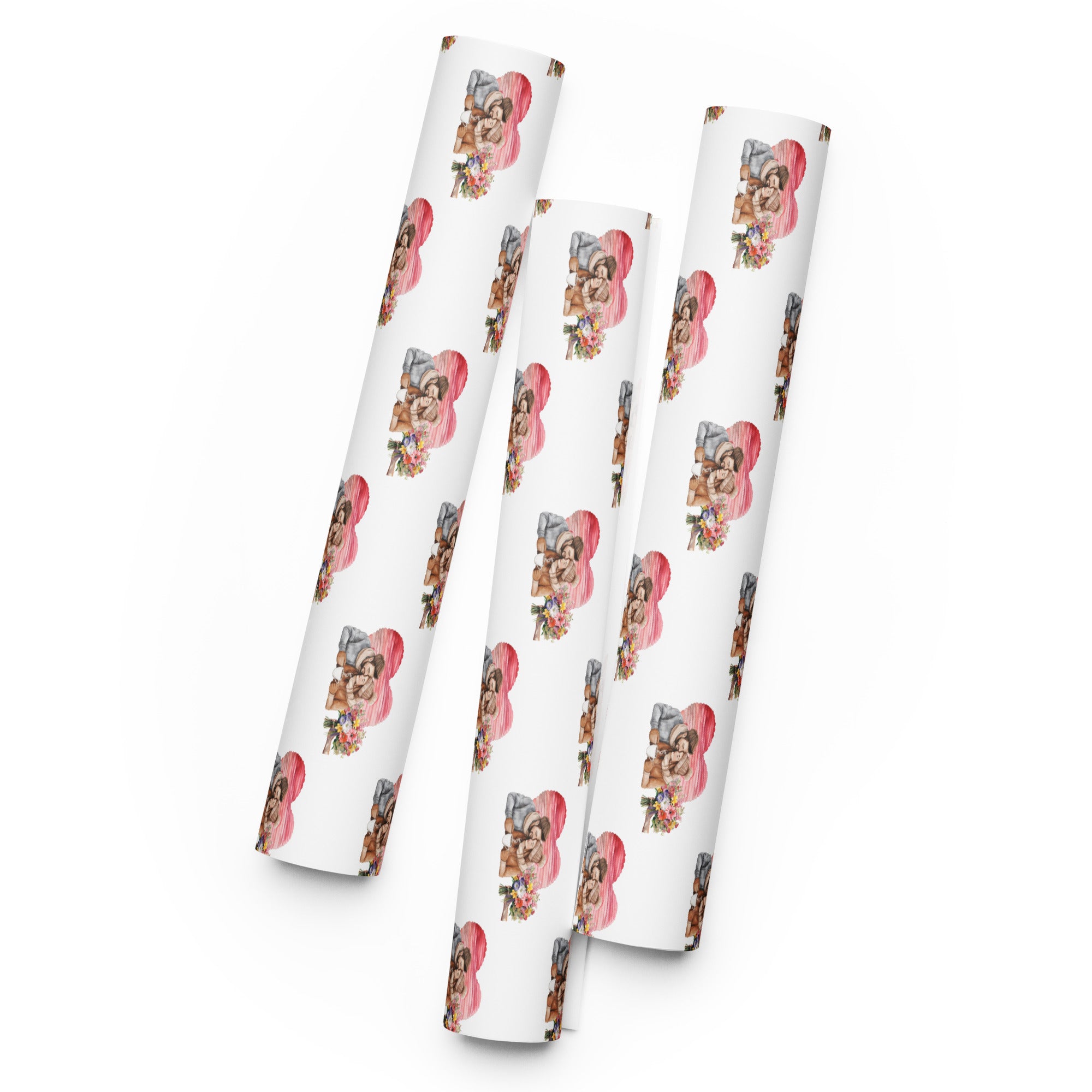 Fall/Winter Couple Wrapping Paper Sheets