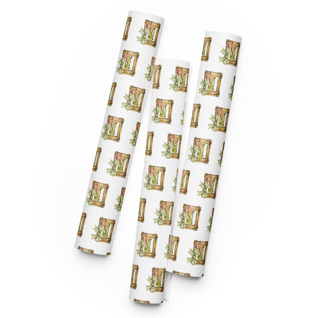 Countryside Picture Frame Wrapping Paper Sheets