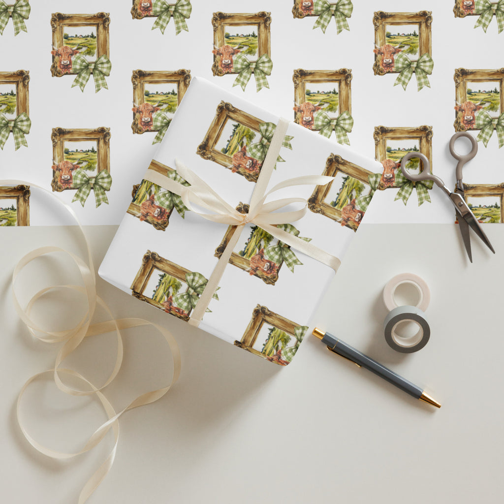 Countryside Picture Frame Wrapping Paper Sheets