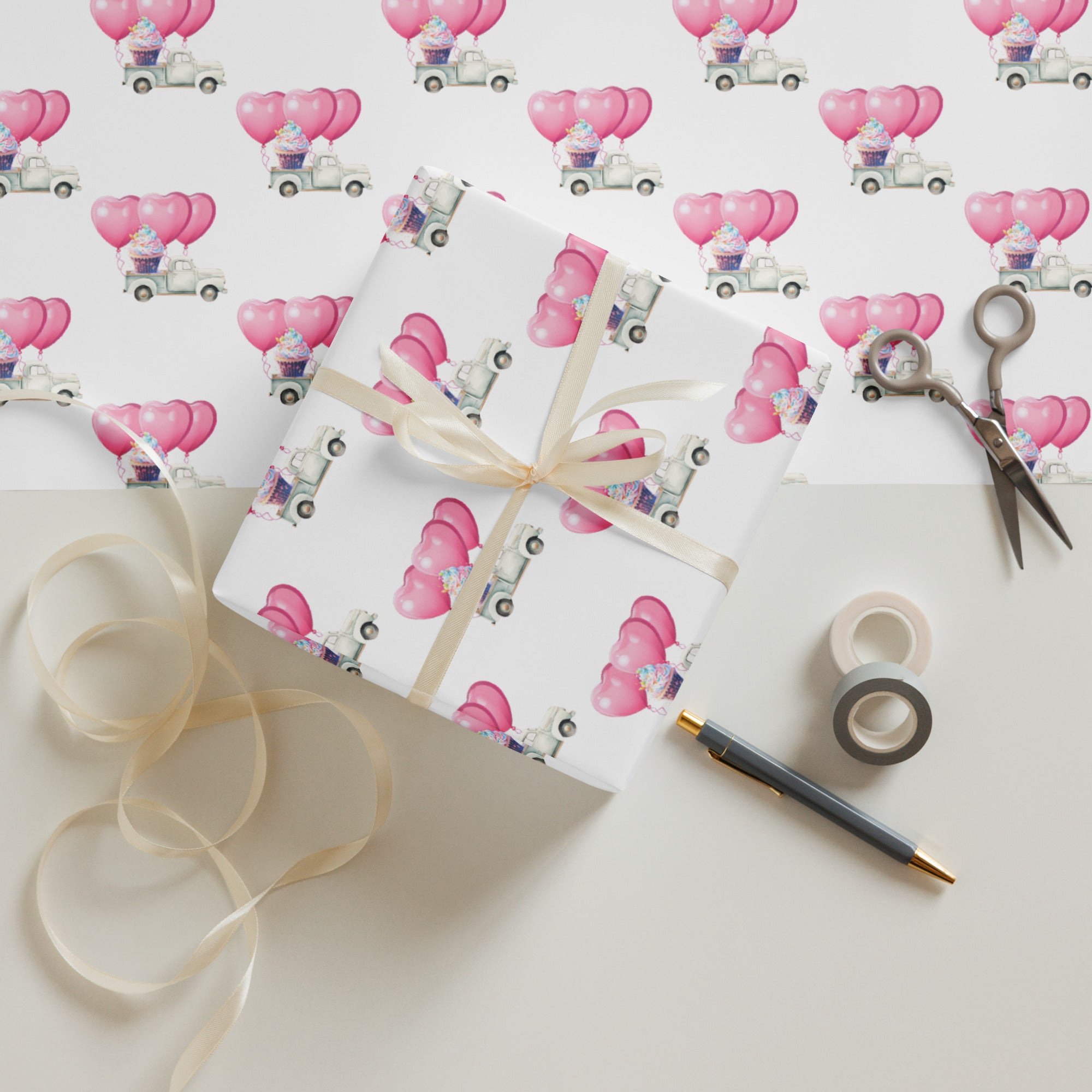 Birthday Truck Wrapping Paper Sheets