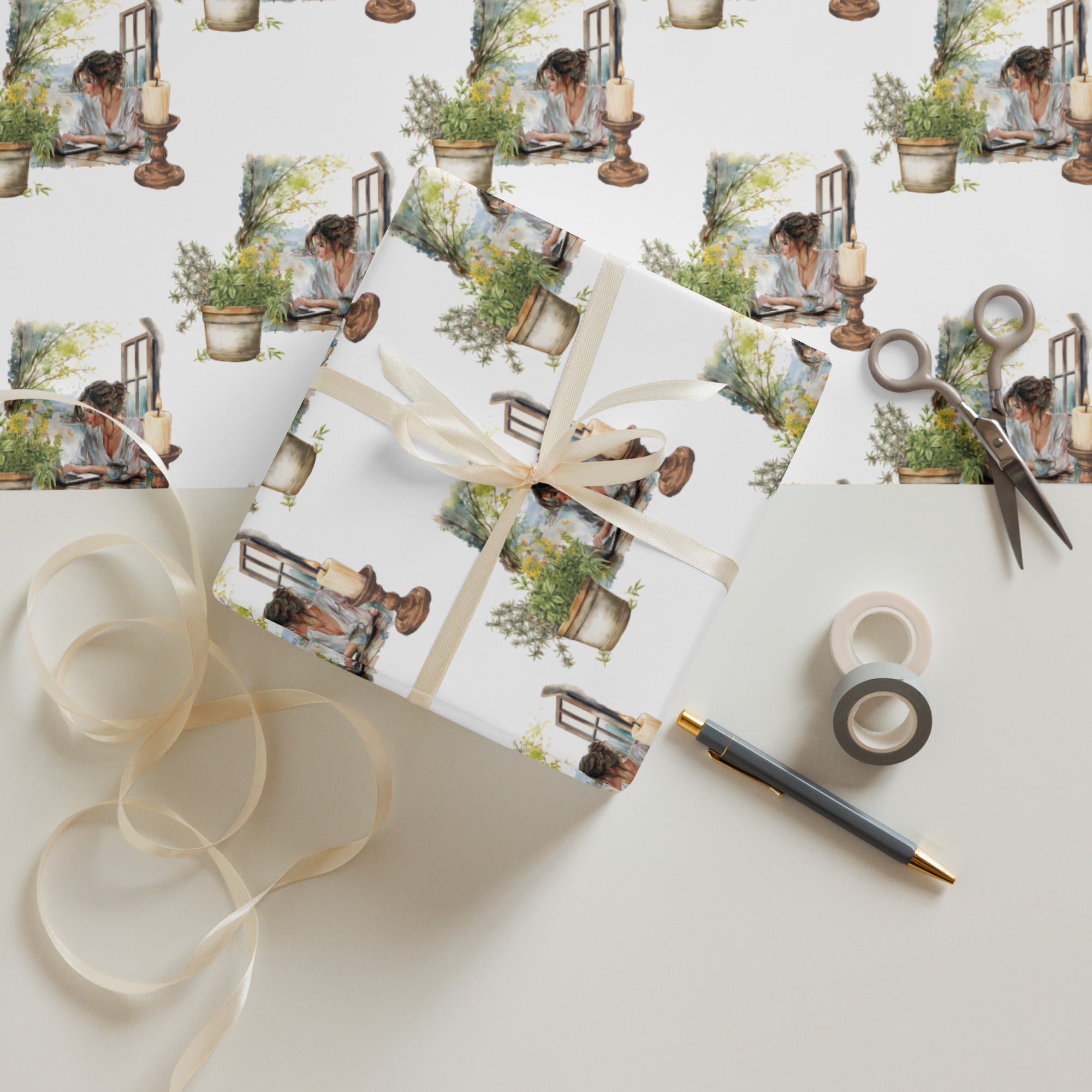 Spring Working Wrapping Paper Sheets