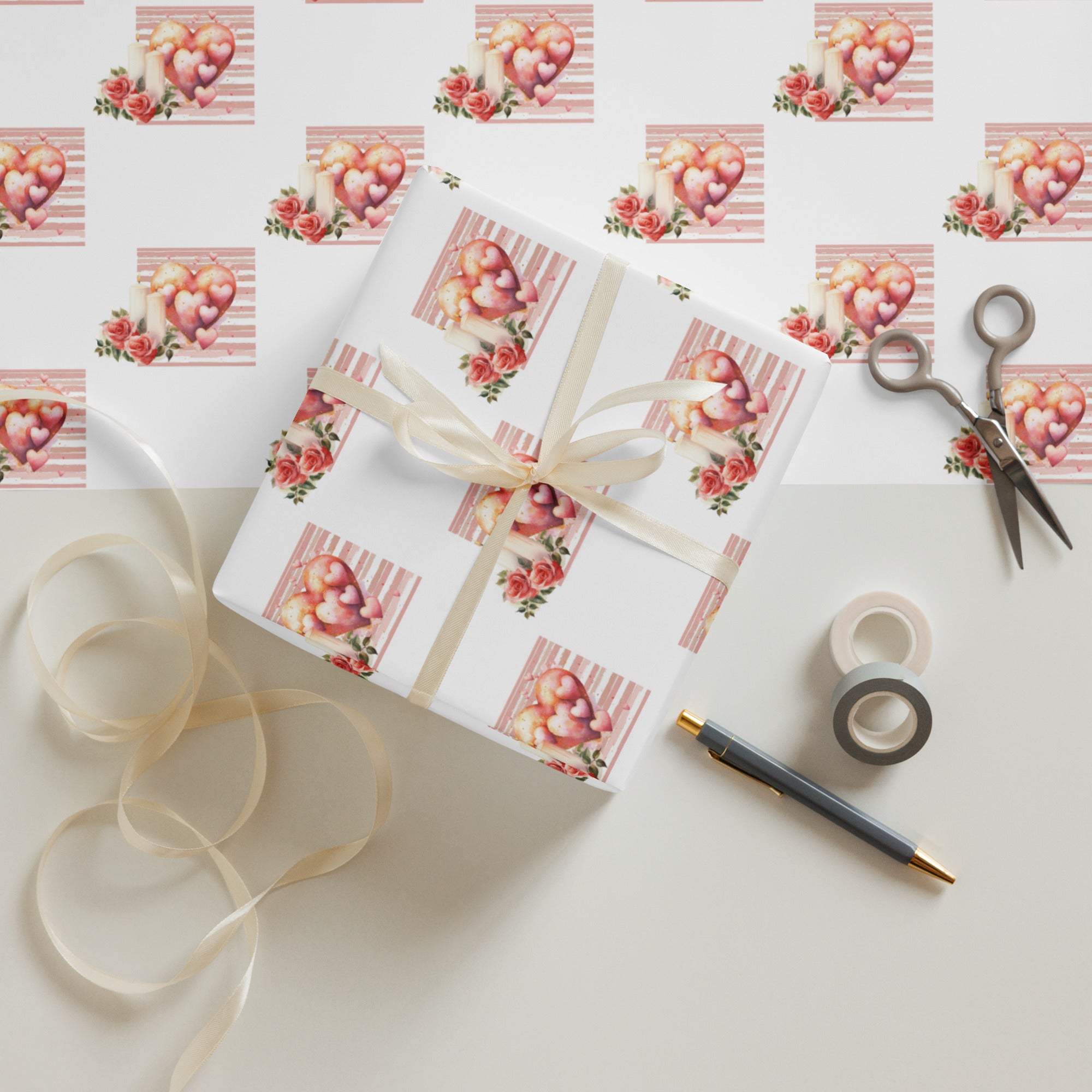 Valentines Day Wrapping Paper Sheets