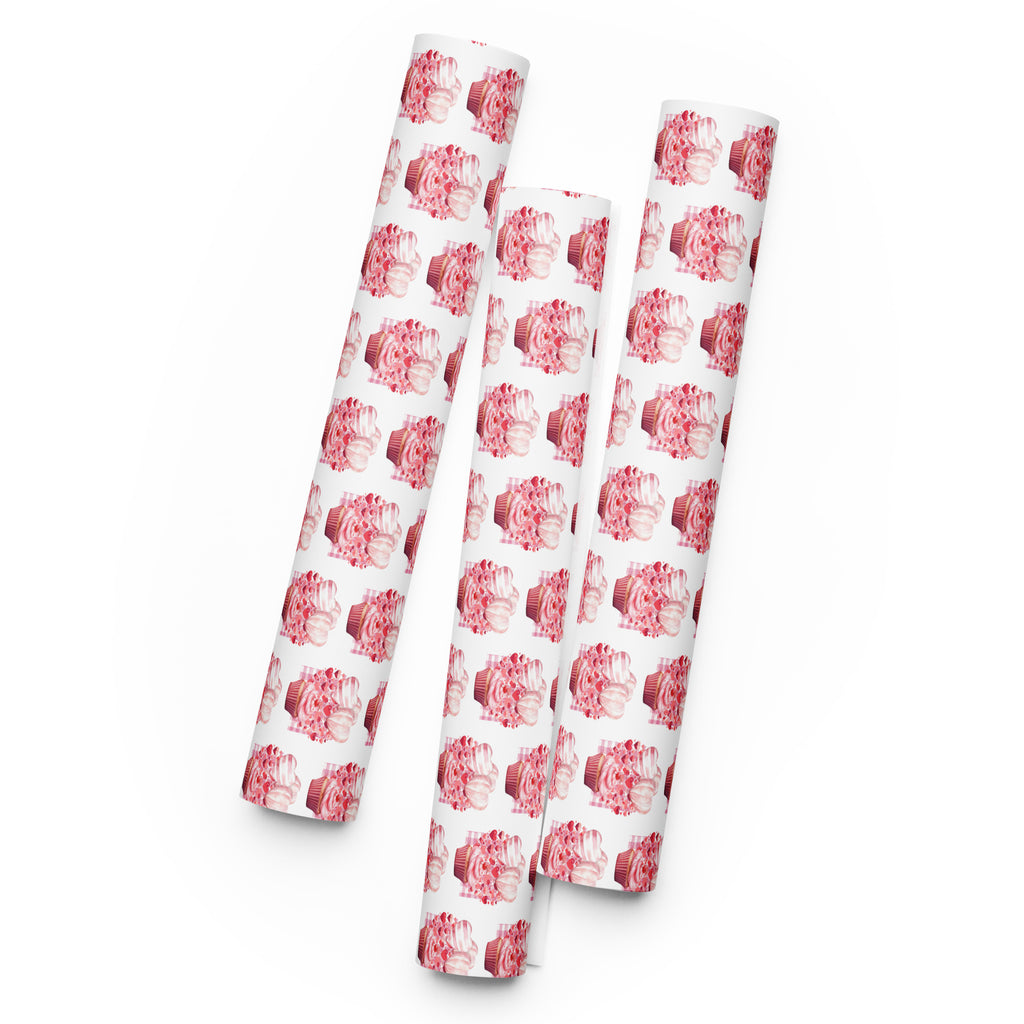 Valentines Day Cupcake Wrapping Paper Sheets
